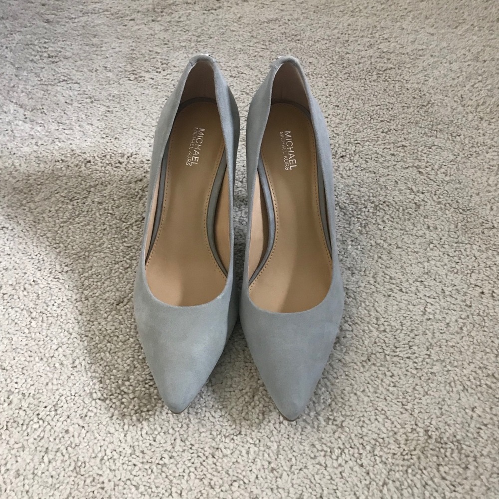 NEW Michael Kors blue suede heels 7.5